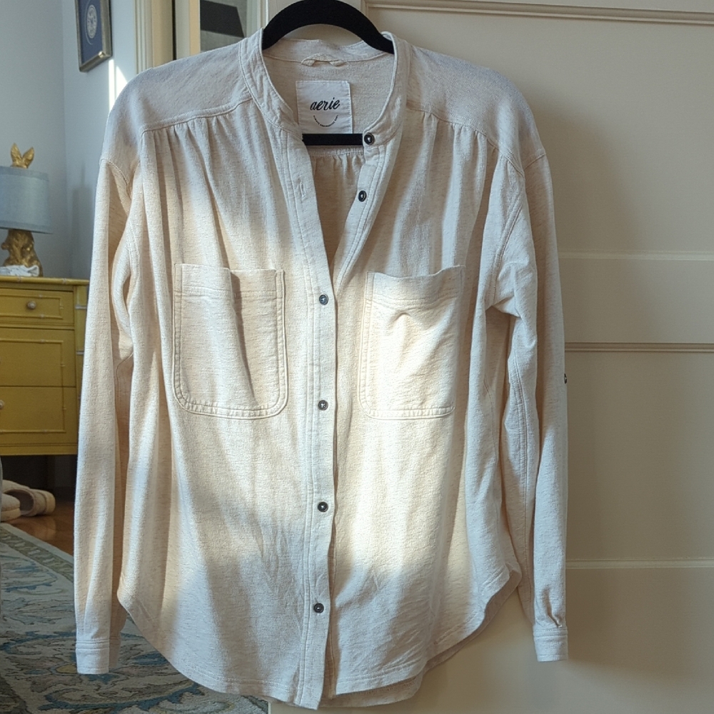 Aerie Light Tan Button Down